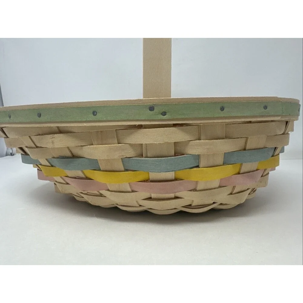 Longaberger 2009 Large Easter Egg Shape Whitewash Basket Liner & Protector Tie
